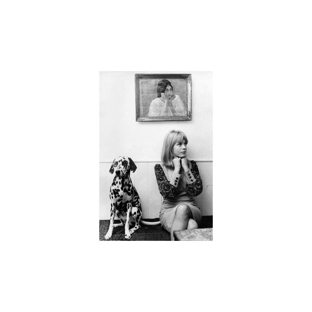 Nordic Style Dog and Girl Poster Print