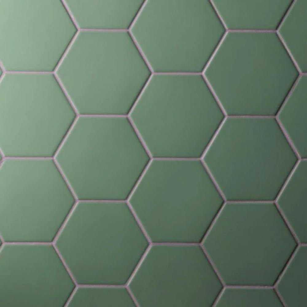 Oska Jungle Green Matt Porcelain Hexagon