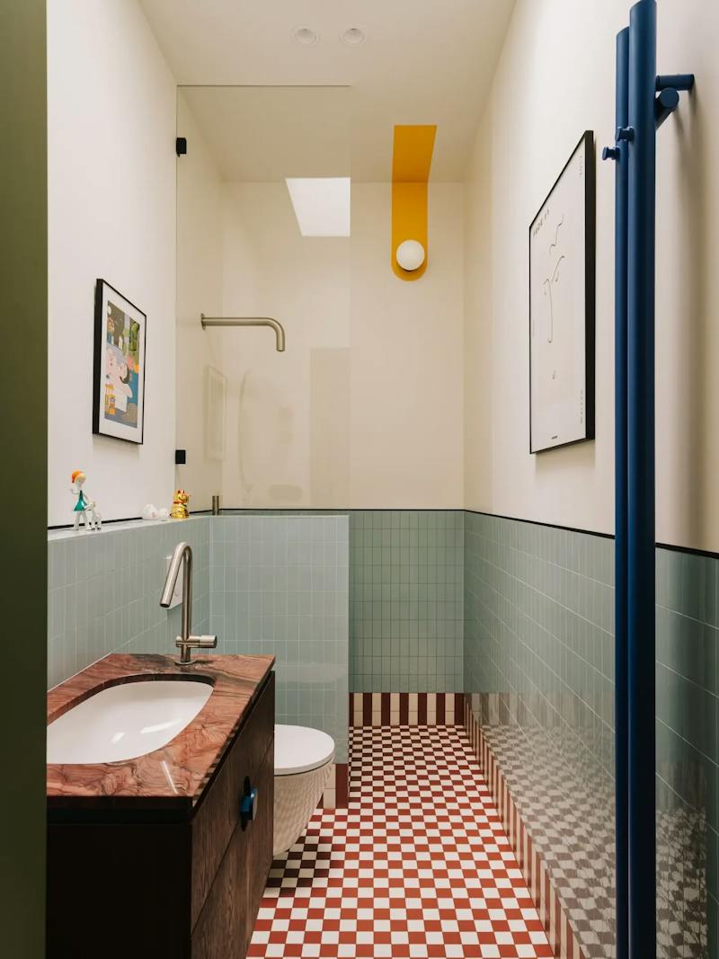 One Desk Guest Bathroom Contemporary Bathroom